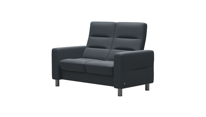 Stressless Wave 2 Seater Sofa in Batick Atlantic Blue Leather